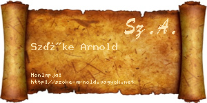 Szőke Arnold névjegykártya